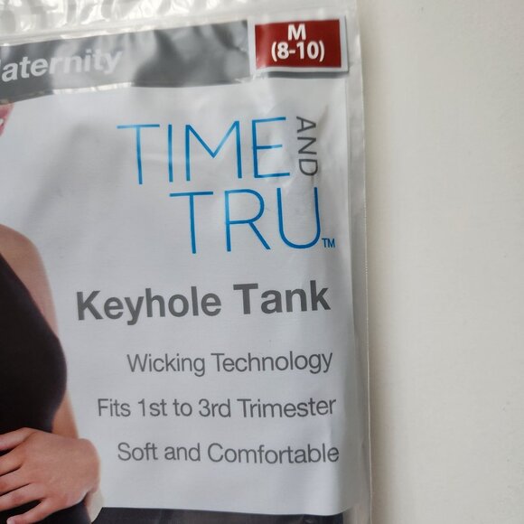 Time And Tru Maternity Black Tank Top Size M Seamless Support Soft & Comfortable - Picture 2 of 7